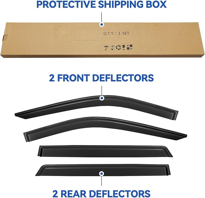 Window Visors Rain Guards for 2021 2022 2023 2024 2025 Chevy Tahoe, Out-Channel - Image 4