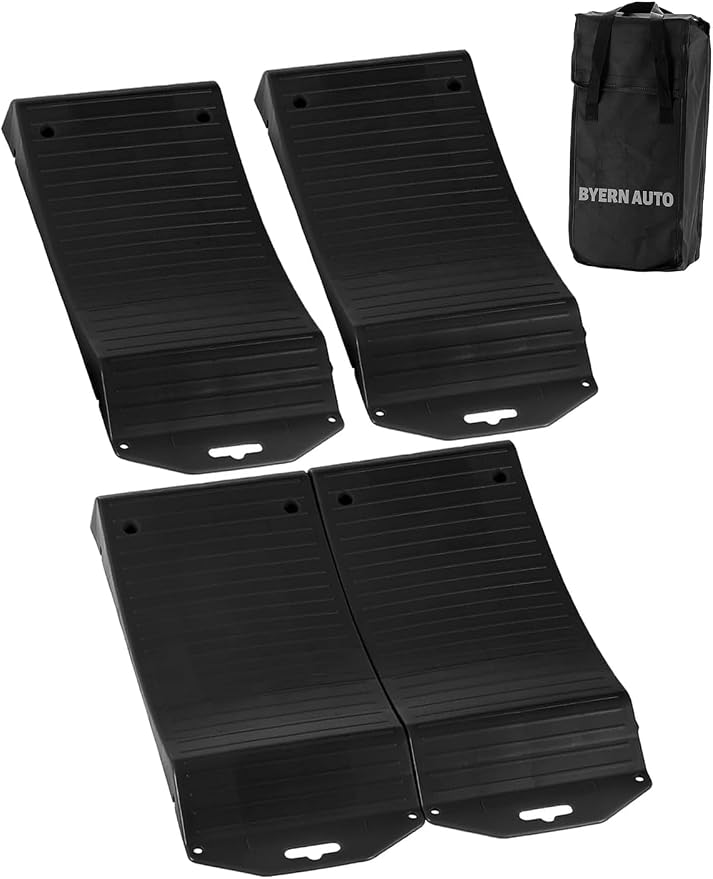 Tire Saver Ramps Anti-Slip Pads Design, 4 Pack Car Tire Wheel Ramps by BYERNAUTO