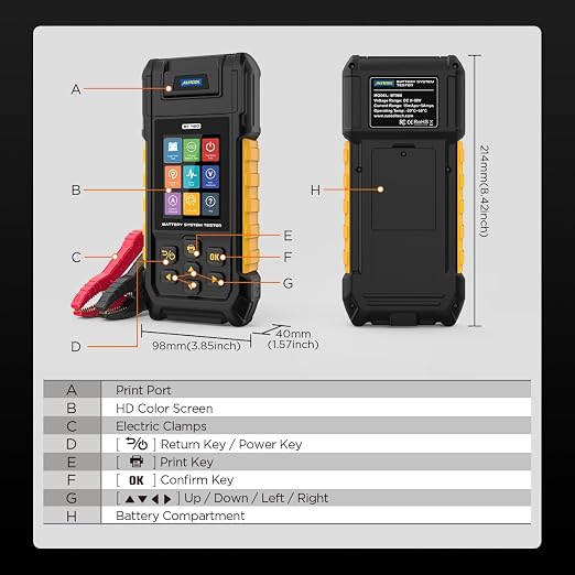 AUTOOL Car Battery Tester 12V 24V Automotive Battery Load Tester 30-2000 CCA - Image 9
