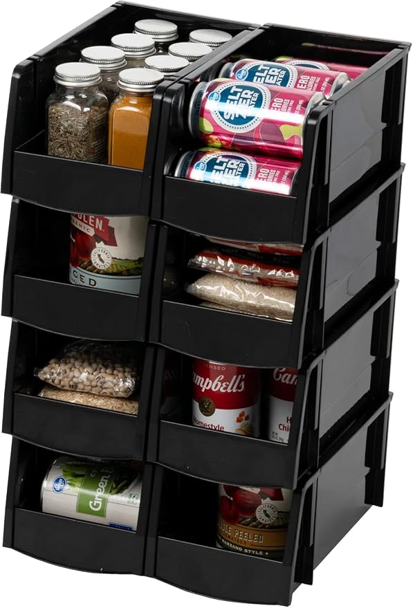 IRIS USA Plastic Shelf Bins Stackable Open Front Storage Bins Plastic Hanging by IRISUSA
