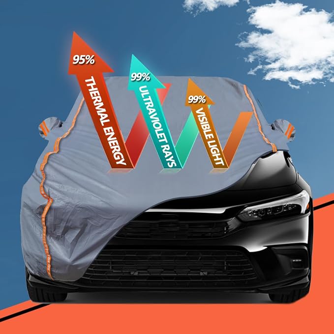 TUCAREST 6-Layers PEVA Premium Full Car Cover Fit - Image 2