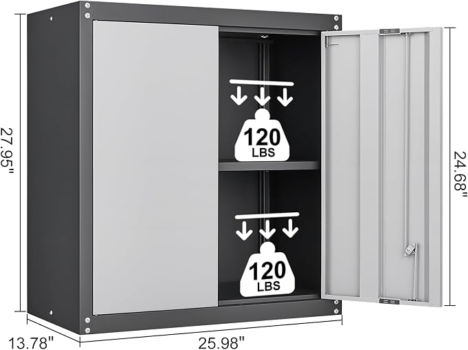 LUCYPAL Garage Wall Cabinet, Metal Wall Storage Cabinet - Image 3