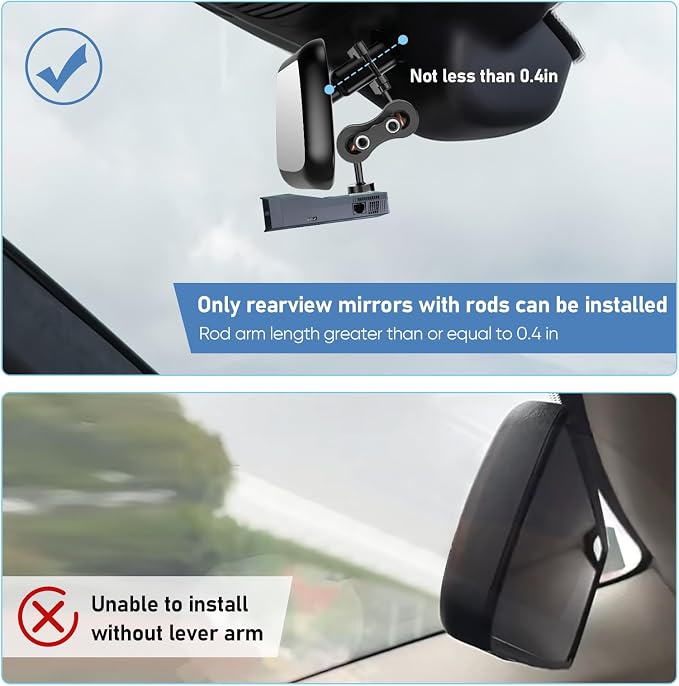 Radar Detector Mount Rearview Mirror Bracket, Aluminum Rearview Mirror Rod - Image 6