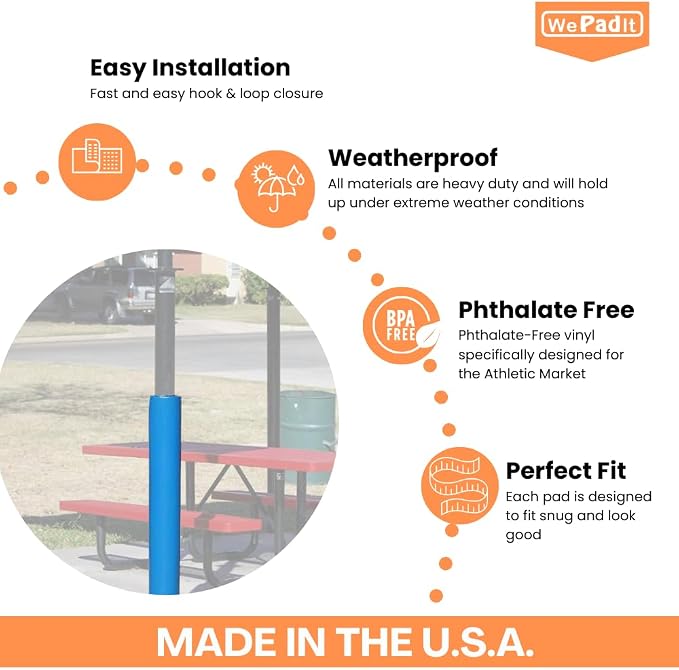 Safety Pole Pad, 4 FT Tall, 1” Thick Foam, Weatherproof, UV-Resistant, - Image 3