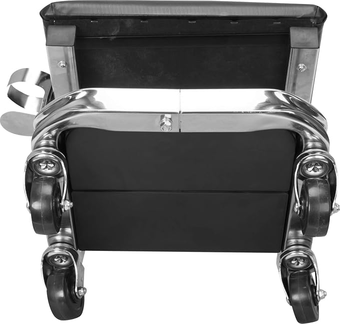 Torin AR7451B Heavy Duty Rolling Creeper Garage/Shop Seat: Padded Mechanic Stool - Image 9