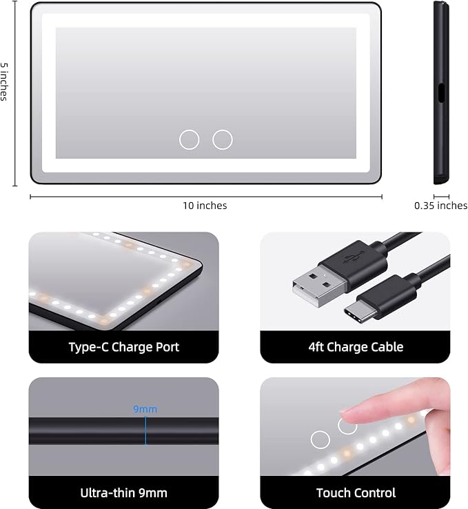 Car Sun Visor Vanity Makeup Mirror, Universal - Image 5
