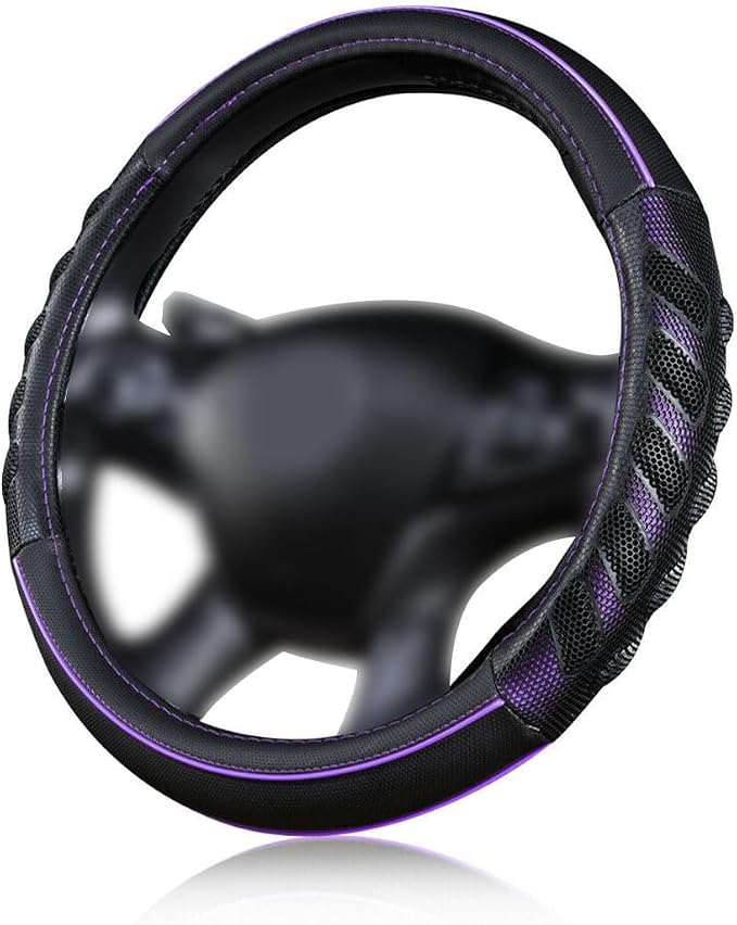 Flying Banner car Steering Wheel Cover Faux Leather Massage Universal fit 3D by FlyingBanner