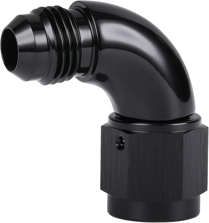 90 Degree 6AN Male to 6AN Female Swivel Full Flow Fitting Adapter Coupler - Image 5