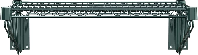 14" x 24" Green Epoxy Wire Wall Mount Shelf - Image 4