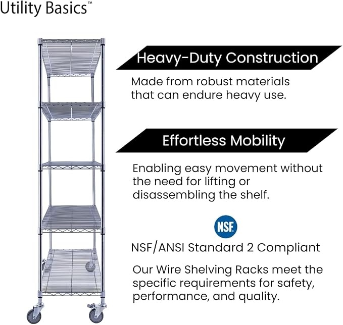 48"x24"x72" Chrome Premium Metal Steel Wire Shelving 4-Tier NSF 3200 LBS MAX - Image 9