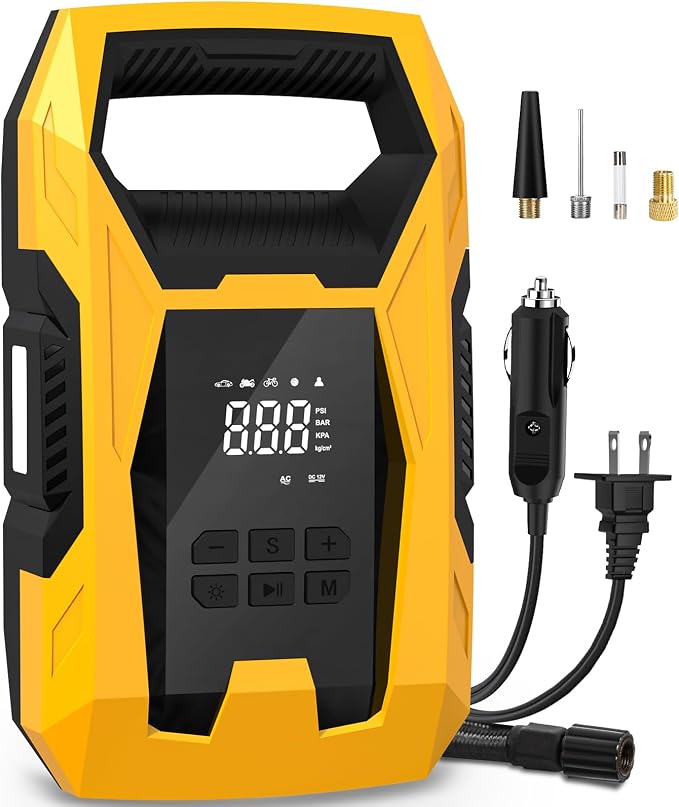 CARSUN AC/DC Tire Inflator Portable Air Compressor, Dual Power by CARSUN