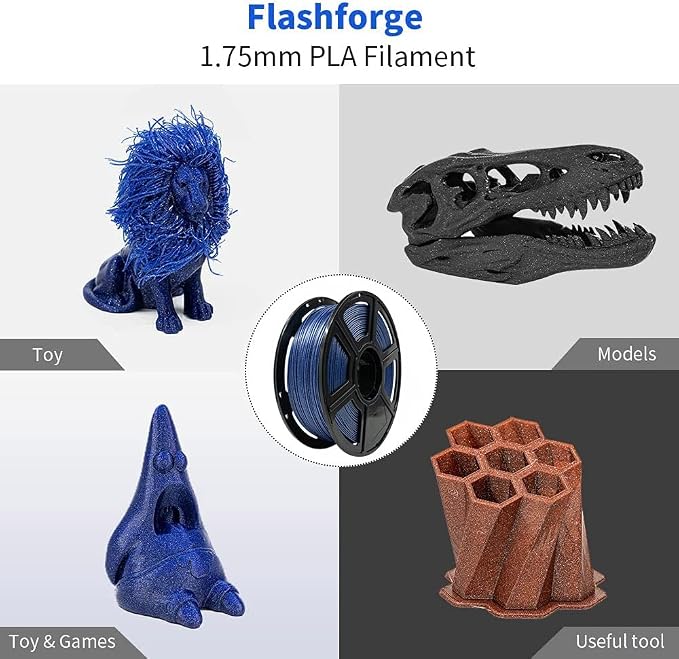 FLASHFORGE PLA Filament 1.75mm Galaxy Blue, 3D Printer Filament - Image 4