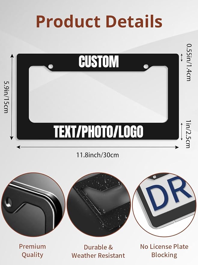 Custom License Plate Frame – Personalized License Plate Holder - Image 3