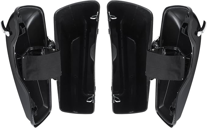 XFMT Motorcycle Vivid Black 5" Extended Stretched Hard Saddlebags Saddle Bags - Image 7