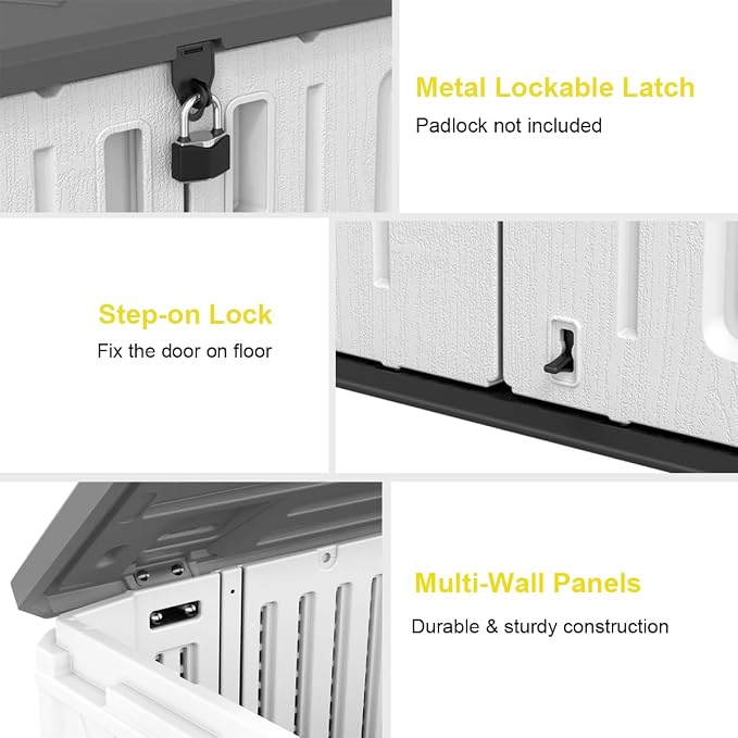KINYING Outdoor Storage Shed-Horizontal Storage Cabinet Waterproof - Image 6