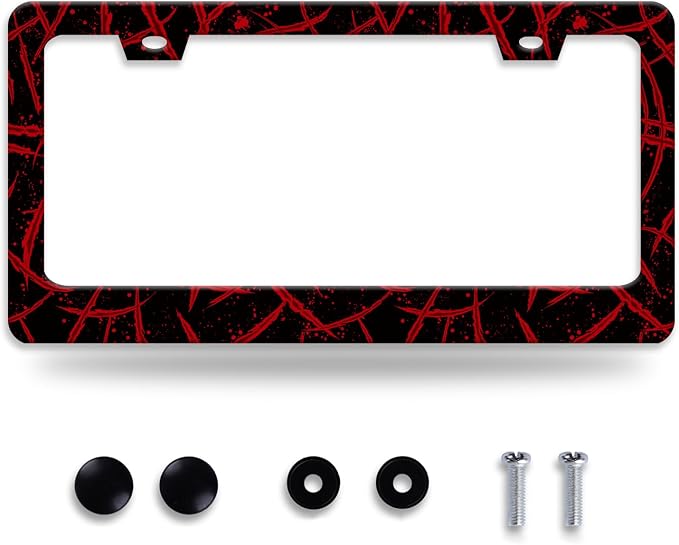 Blood Splattered License Plate Frame Funny Bloody Scar License Plate Frames by NEWCOCO