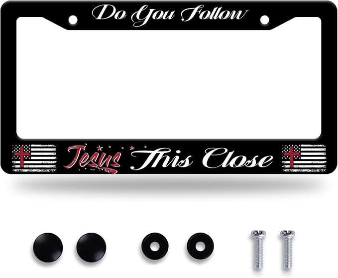 Do You Follow Jesus This Close License Plate Frame Christian License Plate by GORSNKYE