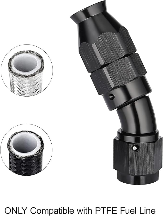 EVIL ENERGY 4AN 30 Degree PTFE One Piece Full Flow End Hose Fitting Aluminum - Image 5