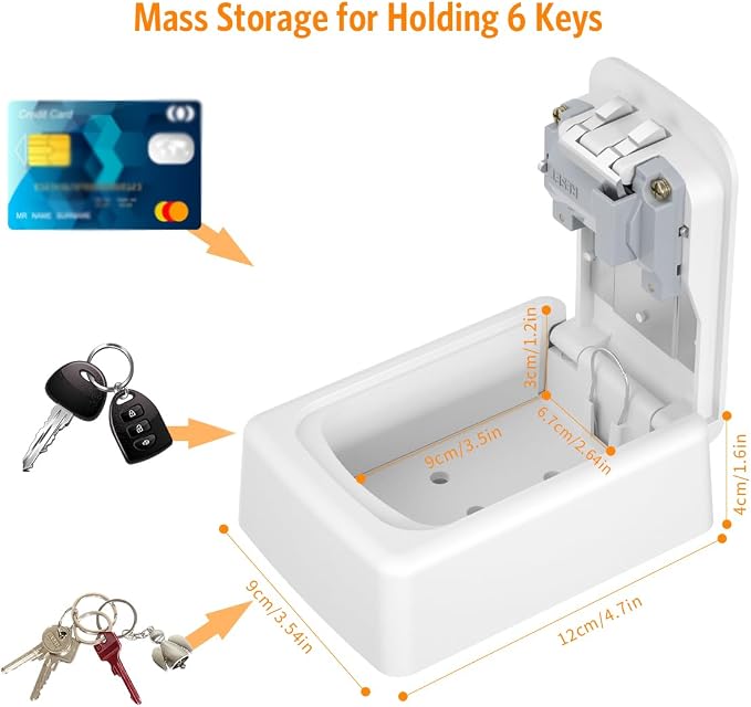 Key Lock Box Wall Mounted, Fayleeko 4 Digit Combination Lockbox - Image 4