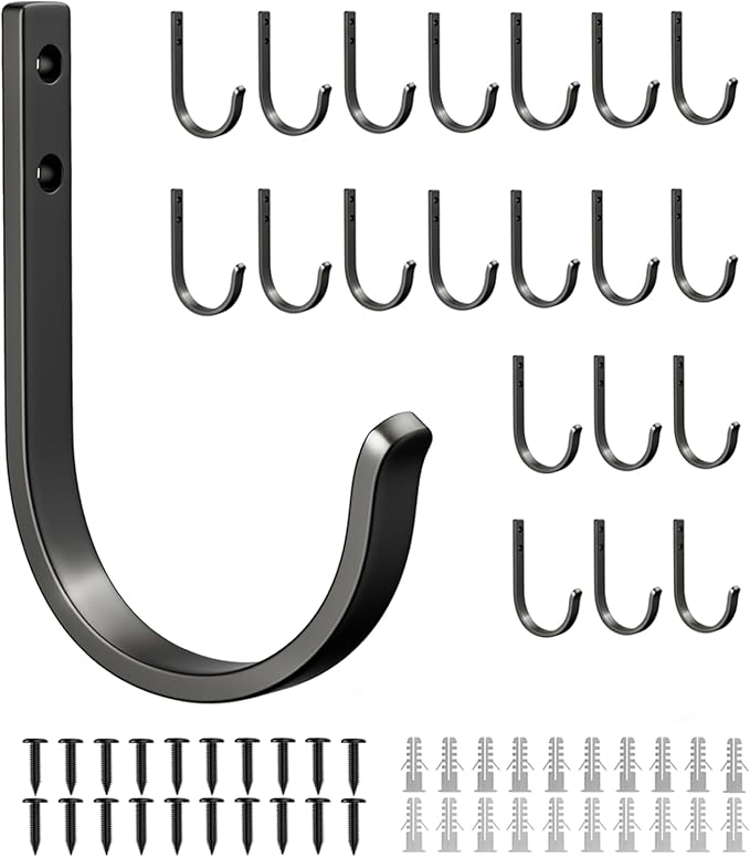 20-Pack Wall Hooks for Hanging Towel/Coat - 22LB Screw in Metal Hanger Wall by Josmimic