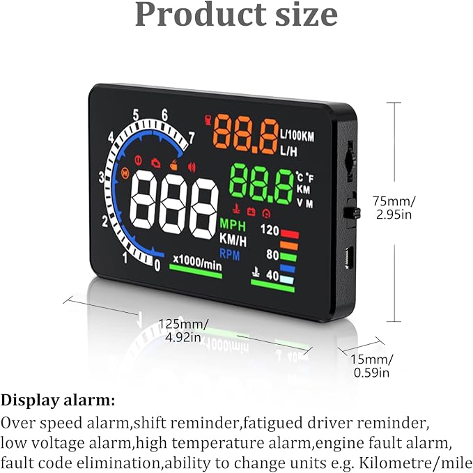 Heads Up Display for Cars, Digital Speedometer for Car A8 - Image 6