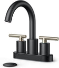 FORIOUS 4 Inch Centerset Bathroom Sink Faucet Black and Brushed Nickel by FORIOUS