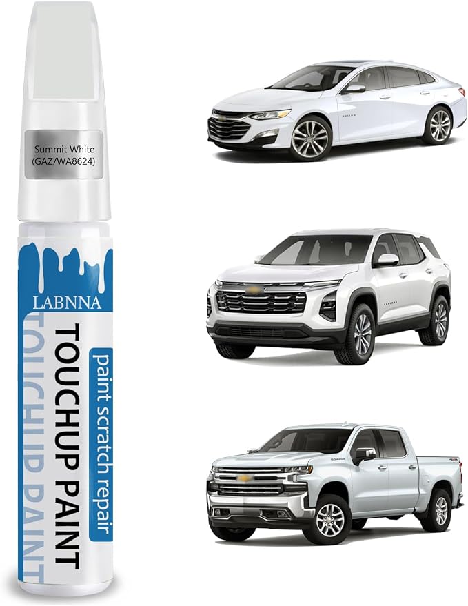 Summit White Touch Up Paint for Chevrolet-Exact Match 2 in 1 touchup Paint Pen by LABNNA