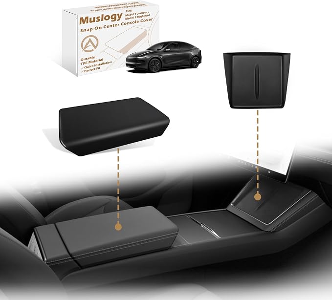 Muslogy Compatible with 2026+ Model Y Juniper Refresh Accessories Armrest Cover by Muslogy