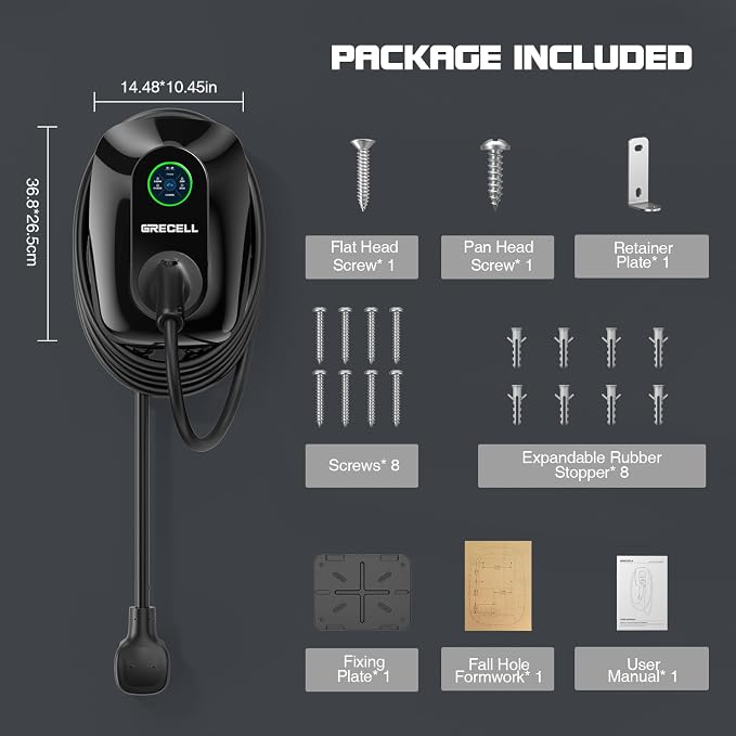 GRECELL Level 2 EV Wall Charger, ETL Certified 48A 11KW 240V J1772 Charger - Image 8