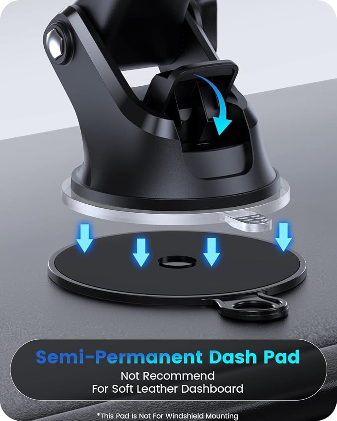 OQTIQ 3-in-1 Car Phone Mount – Dashboard, Windshield & Air Vent Holder - Image 6