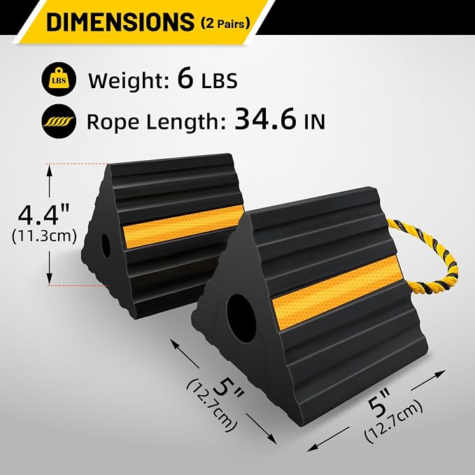 ROBLOCK Rubber Wheel Chocks for RV Trailer Camper Truck Car Aircraft Boat - Image 7