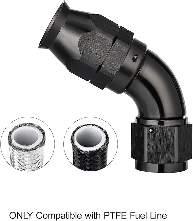 EVIL ENERGY 8AN 60 Degree PTFE One Piece Full Flow End Hose Fitting Aluminum - Image 5