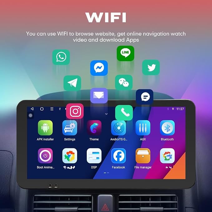 Kunfine Car CarPlay Android Auto Navigation Stereo GPS Radio Camera Display - Image 4