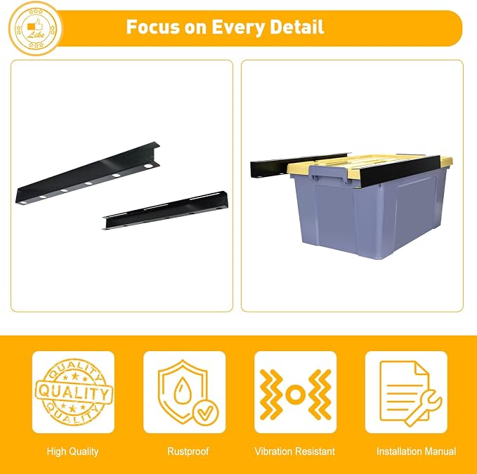 TOPOWN Overhead Garage Ceiling Bin Storage Rack, Heavy Duty Tote Slide Garage - Image 8