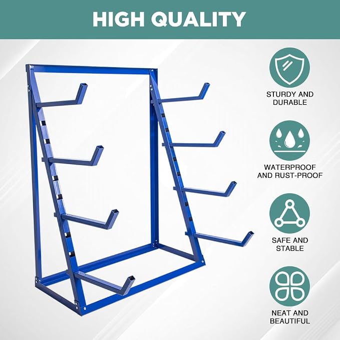 Yeeoy 4 Tier Steel Horizontal Lumber Storage Rack, Heavy Duty Pipe Organizer - Image 3