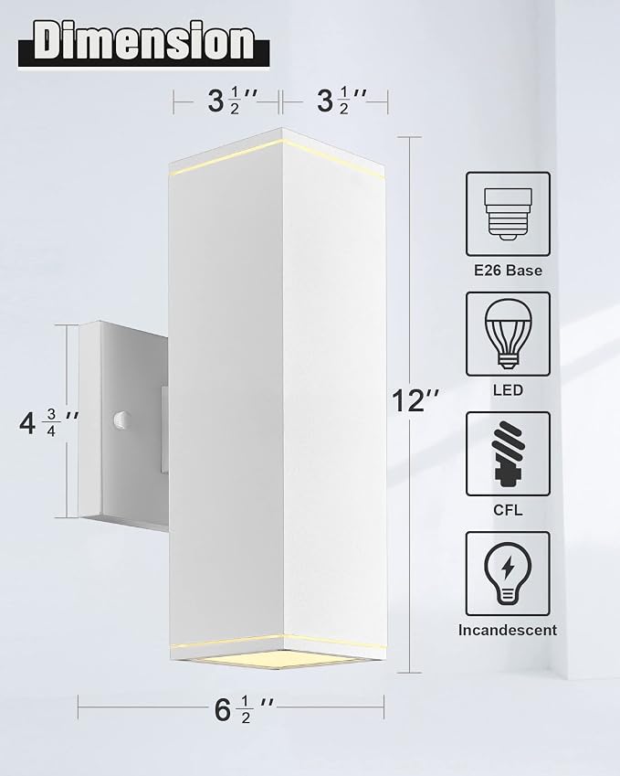 Ken & Ricky Outdoor Wall Lights, Modern Exterior Up and Down Wall Sconces - Image 3