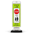 State Law Stop for Pedestrian in Crosswalk MUTCD R1-6a Sign, Double Sided 3M by SigoSigns