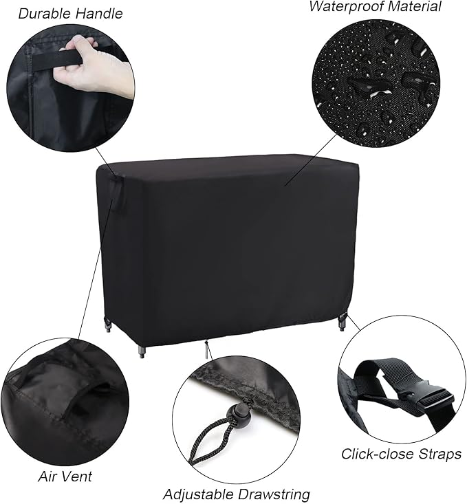 Kingling Grill Cart Cover, Waterproof Outdoor Prep Table Cover 46 Inch - Image 4