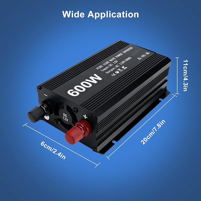 Power Inverter 600W Pure Sine Power Inverter DC 12V to AC 110V Car Converter - Image 6