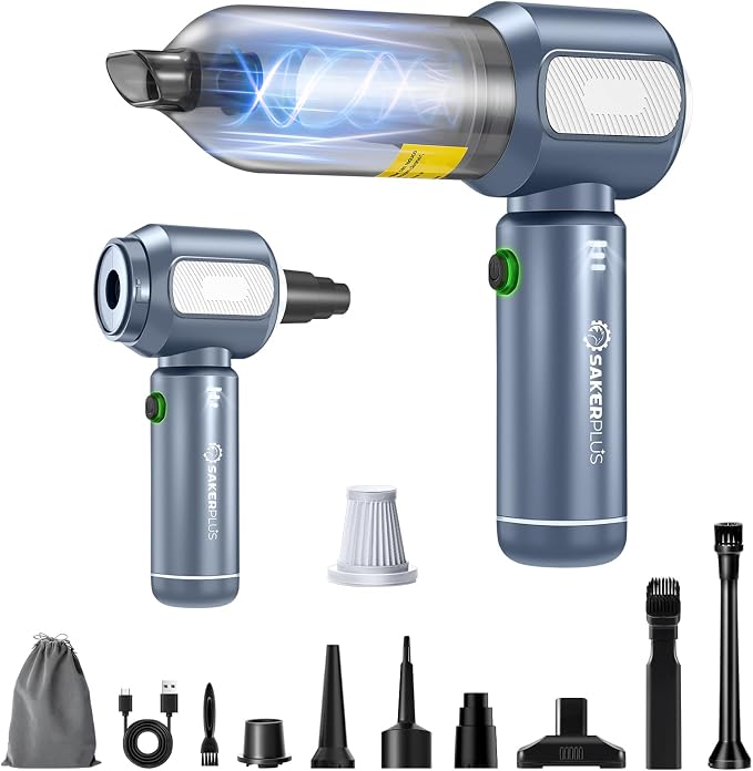 Mini Vacuum Cleaner, Cordless Car Vacuum, 17500PA High Suction, 3 in 1 Handheld by SakerPlus