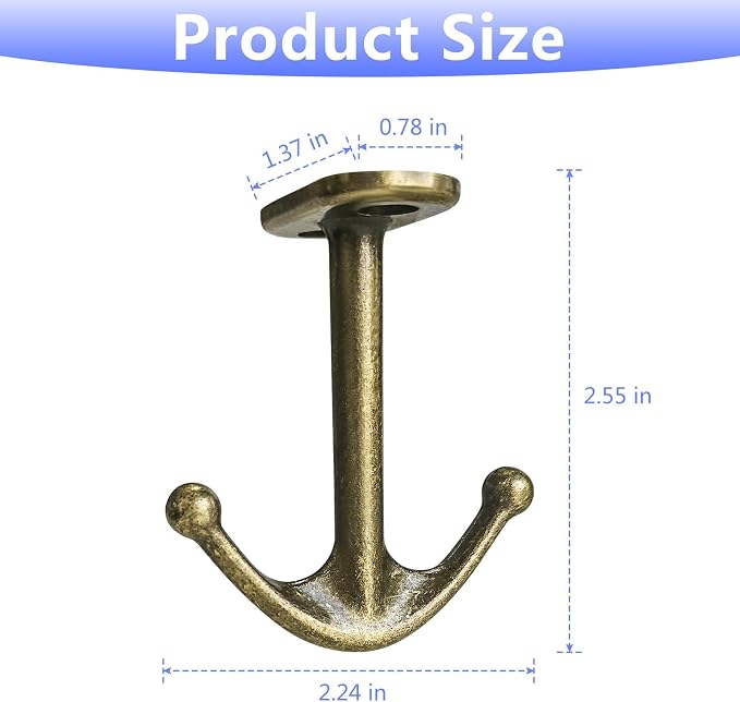 Ball Two Prong Ceiling Hook for Closet Top Bathroom Kitchen Cabinet Garage Pack - Image 3