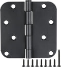 18 Pack Black Door Hinges 4 Inch x4 Rounded Heavy Duty Exterior Door Hinges by TDCHINGES