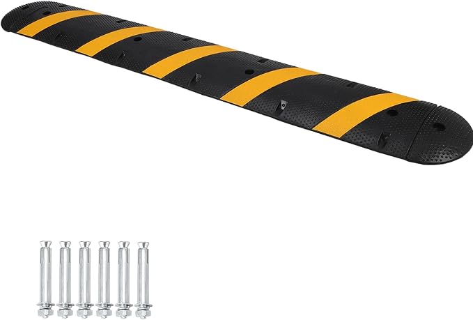 Heavy Duty Speed Bumps for Driveway, 2 Channel Modular Traffic Speed Bump Hump by MERXENG
