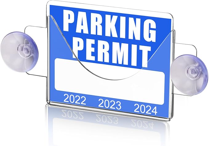 1 Pack Parking Permit Holder for Car Windshield, Acrylic Pass Holder by RONGWI
