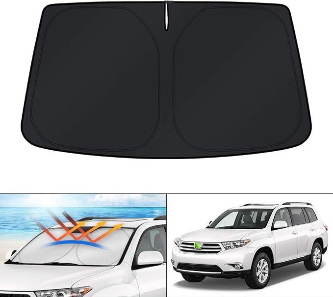 KUST Windshield Sun Shade for 2008-2013 Toyota Highlander Custom Fit Sunshade by KUST