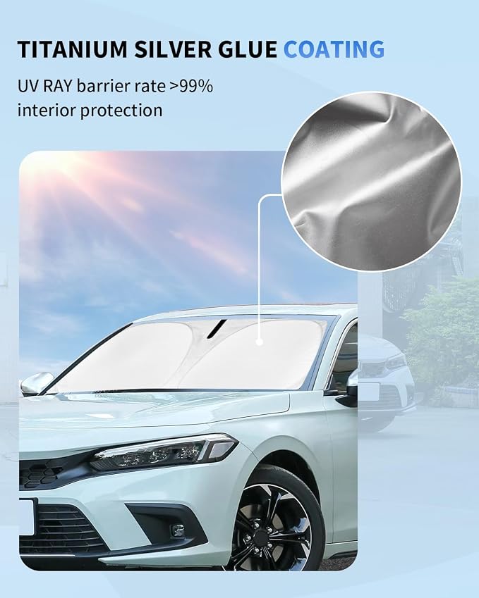 for Civic 2026 2025 2024 2023 2022 Windshield Sun Shade Custom Fit Honda Civic - Image 2