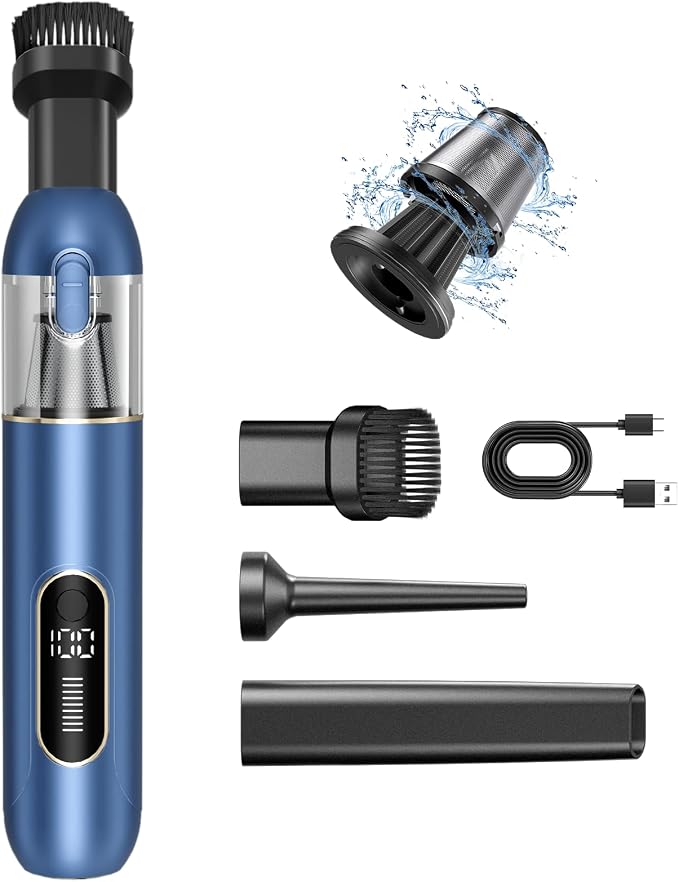 Car Cordless Handheld Vacuum, 13000PA Suction, 4-in-1 Blow & Suction, by UpgradedCarVacuum
