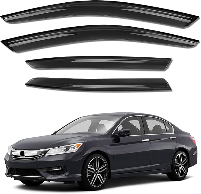 Rain Guards for Car Windows, Tape-On Window Visors Rain Guards Fit for Honda by KYX