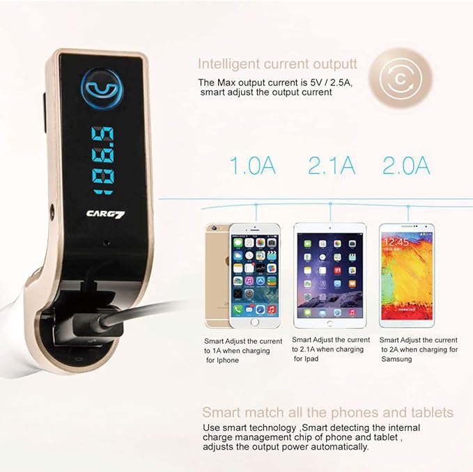 Bluetooth FM Transmitter for car, TIANSHILI handsfree Bluetooth Receiver Car Kit - Image 4