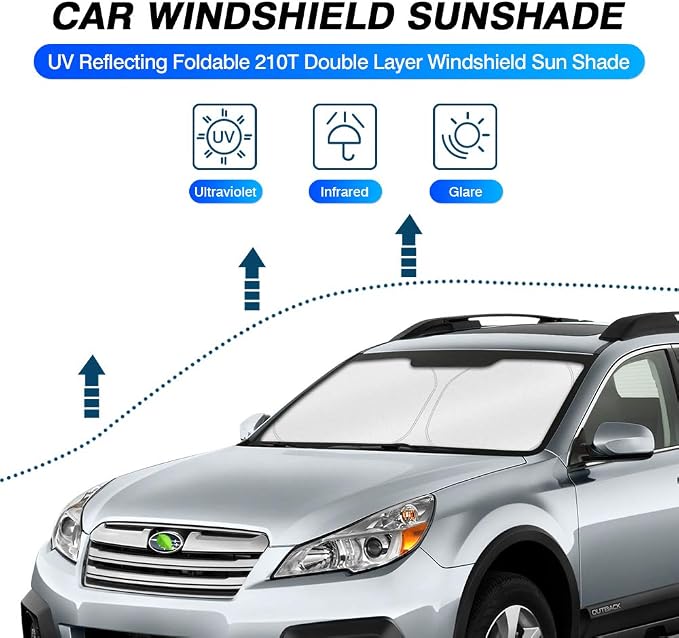 KUST Windshield Sun Shade for 2010-2014 Subaru Outback Wagon Custom Fit - Image 2
